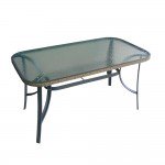 trapezi khpoy aloyminioy me rattan 140 x 80 cm anthraki unigreen 19452