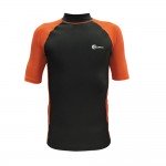 Μπλουζάκι Rash Guard Ανδρικό Κοντομάνικο BlueWave Μαύρο/Πορτοκαλί