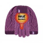 Σετ Παιδικό Σκουφάκι με Γάντια Ροζ Heat Holders Diamond 80079
