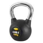 Kettlebell με επένδυση Λάστιχου και Λαβή Χρωμίου 20kg Amila 44499