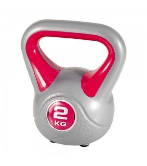 Kettlebell Πλαστικοποιημένο 2kg Ροζ Amila 84690